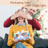 FillTouch 60 Pcs Gift Boxes with Ribbon for Sublimation Glass Exhibition Boxes Transparent Gift Box for 12oz 16oz 20oz Drinking Glasses Jar Sublimation Glass Can Blank Tumbler Gift Box (Laser Color) FillTouch