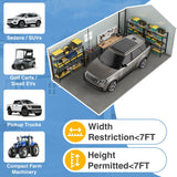 Breezestival 12x20ft Metal Carport Shed, Triple Door Outdoor Storage Building with Car Port Entry & Side Door, 700 cu ft Utility Shed with 11" Snow Load Capacity for Garden, Vehicle, Bike Storage Breezestival
