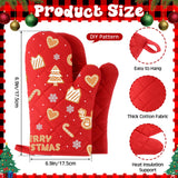 Hoolerry 24 Pcs Blank Sublimation Oven Mitts Set Sublimation Pot Holders Bulk DIY Heat Resistance Oven Gloves with Hanging Loops Pads for Christmas Kitchen Baking Gifts (Red) Hoolerry