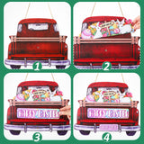 Suzile 43 Pcs Interchangeable Christmas Welcome Sign for Front Door Farmhouse Truck Porch Hanging Decor with 42 Interchangeable Seasonal Sign Wooden Wall Outdoor Christmas Thanksgiving Ornament(Red) Suzile