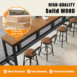 OOIKVCC Bar Table,Farmhouse Pub Table,Industrial Bar Height Dining Table,2-in Thickness Solid Wood Top for Kitchen, Coffee Shop, Pub, Breakroom(Stool not Included) OOIKVCC