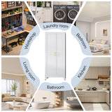 RISTERN White Metal Storage Cabinet,75" Steel File Cabinet for Home Office, Kitchen Pantry Storage Cabinet with Doors and 5 Adjustable Shelves, Tool Cabinet, for Office, Home, Garage, School RISTERN