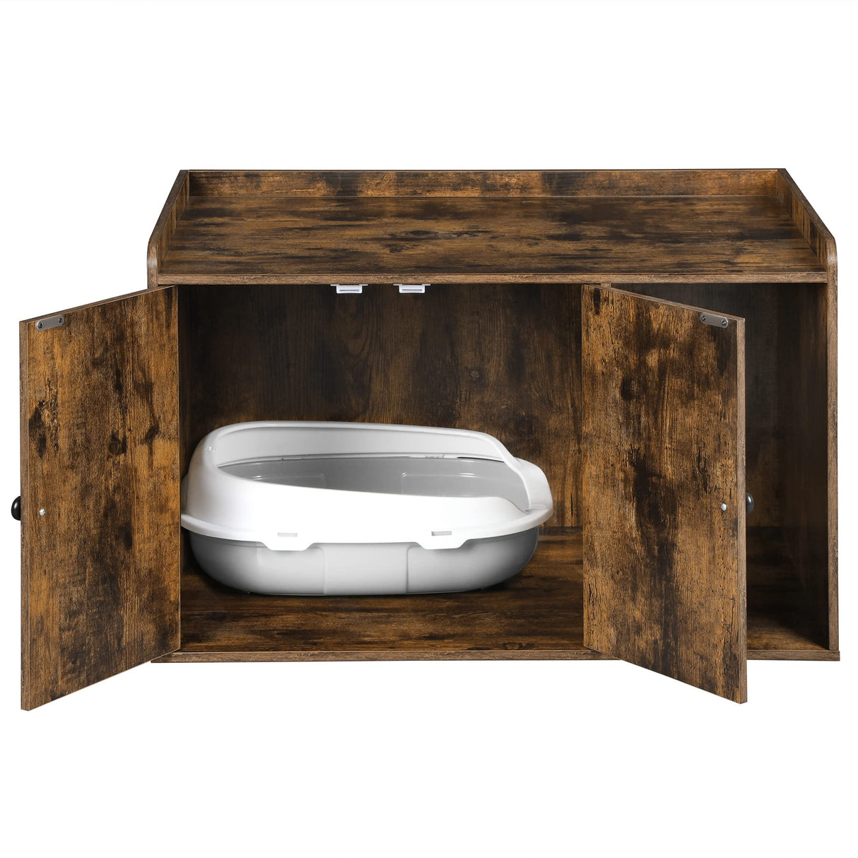 FEANDREA Litter Box Enclosure, Cat Litter Box Furniture Hidden, with Front Entry, Modern Cat House for Indoor Cat, Kitty, Side End Table, 32.4 x 20.9 x 19.7 Inches, Rustic Brown UPCL001X01 Feandrea