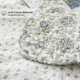 Yvooxny Quilt Set Queen Size Reversible Country Farmhouse Floral Real Patchwork Quilted Bedspread 3-Piece Quilt Set with Pillowcases with Ruffles for All Seasons, 90 x 98 Inches Yvooxny