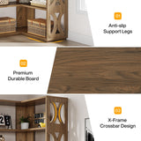 Tribesigns Rustic 5-Tier L Shaped Corner Bookshelf - 66-Inch Tall Storage Organizer for Living Room or Bedroom Tribesigns