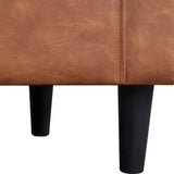 Yaheetech Accent Chair, PU Leather, Modern and Comfortable Armchairs, Upholstered Barrel Sofa Chair for Living Room Bedroom Waiting Room, Brown Yaheetech