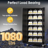 PAOFIN 75''H Metal Garage Storage Cabinet with Wheels,Steel File Cabinets with 2 Doors and 5 Adjustable Shelves for Home Office, Warehouse, Required Assembly,Black PAOFIN