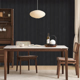 CHDITB 3D Fluted Wood Slat Acoustic Wall Panels, 2Pcs 23.6"x 47.2” Wood Finish Soundproof Panels for Wall and Ceiling, Sound Absorbing Decorative Wall Panels for Interior Wall Decor - Matte Black CHDITB