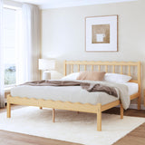 ZIYOO Solid Bamboo Wood King Size Bed Frame with Headboard, 14 inch Platform King Bed Frames No Box Spring Needed with Steel Slats, Sturdy and Stable, Easy Assembly, Noise Free ZIYOO
