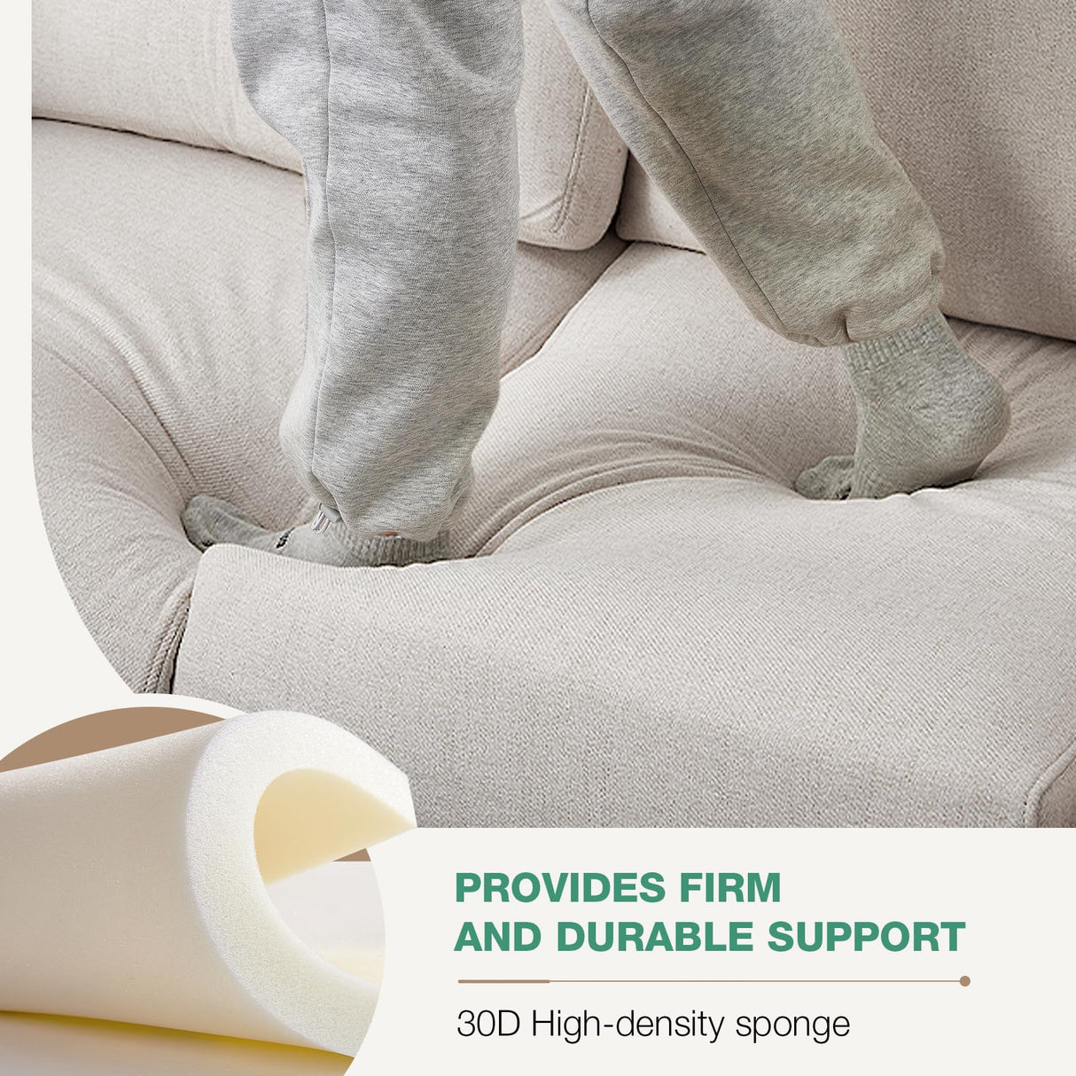 Novilla 57" Loveseat Sofa Small Couch for Living Room, Linen Fabric Upholstered Loveseat Sofa Couch, Small Loveseat Sofa with 2 Bolster Pillows for Apartment, Bedroom, Toolless Assembly,Oatmeal Novilla