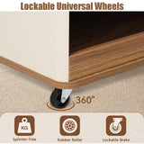 vnekjse Modular Coffee Table Set of 2 with Wheels, Convertible Farmhouse Wood Center Table with Drawer, End Tables Space Saving Flexible Layout for Small Living Room, Apartment vnekjse