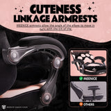 Pink Gaming Chair Cute with Cat Ears Paw Lumbar and Cushion,Ergonomic Computer Chair with Footrest,Reclining PC Game Chair for Girl Computer Chair 300lbs for Adult MEENICE