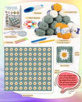 Coopay Crochet Starter Kit for Blanket, Granny Squares & Instructions, Easy Learn to Crochet for Beginners Coopay