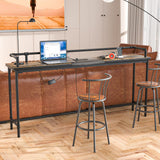 VECELO 55 Inch Console/Sofa Table with Charging Station&Power Outlet, Narrow Industrial Behind Couch, for Entryway, Hallway, Living Room, Foyer, 55inches, Grey Oak-1 VECELO