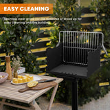 Stanbroil Outdoor Charcoal Barbecue Grill, Heavy Duty Steel Park Style Charcoal Grill with Stainless Steel Cooking Grate and Above/In Ground Base Post for Camping and Backyard Stanbroil