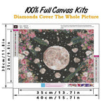 Diamond Painting Kits,5D Diamond Art with Accessories & Tools,Moon Phase Painting with Diamond，Relaxation and Home Wall Decor 12 x 16inch FILASLFT