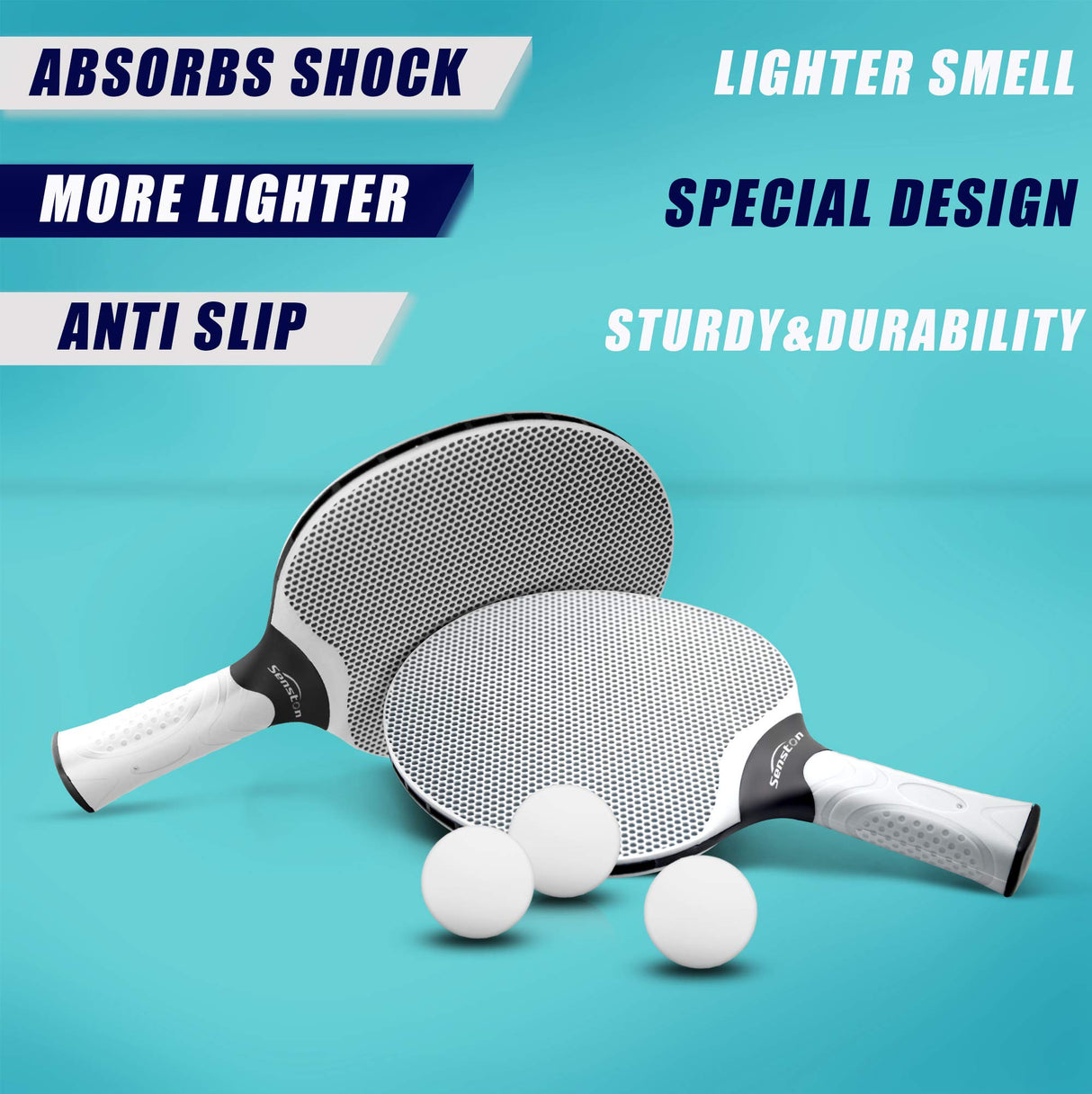 Senston Table Tennis Rackets Set,Professional Ping Pong Paddle Set for 4 Players, Composite Rubber Table Tennis Paddles, Indoor or Outdoor Games. Senston