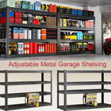 SKZNSA 68" Wide Heavy Duty Garage Shelving Units, 5-Tier Deep Storage Shelves,Black Metal Garage Shelves,Steel Shelf,Large Storage Rack,Industrial Shelving for Shop, 68" W x 20" D x 84" H SKZNSA