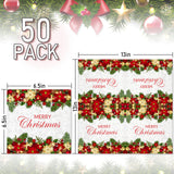 JarThenaAMCS 50Pcs Merry Christmas Paper Napkin Poinsettia Floral Xmas Ball Disposable Dinner Napkin Luncheon Napkin for Winter Party Supplies JarThenaAMCS