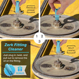 SHALL Grease Gun Coupler, Quick Release & Strong Locking Grease Gun Couplers w/Zerk Fittings Cleaner, 10000 PSI High Pressure Grease Gun Tips, Compatible with All Grease Guns 1/8" NPT Grease Fittings SHALL