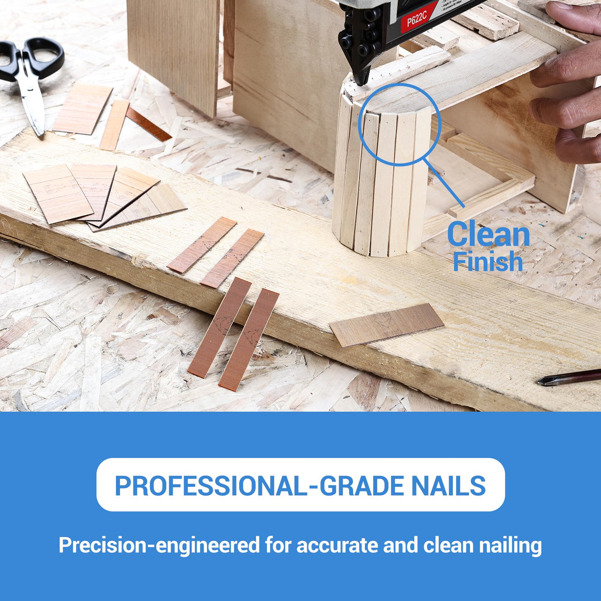 meite 23 Gauge Pin Nails, 1-Inch Micro Headless Pins for Pin Nailer - Copper Plated Pins Nails for Nail Gun, Ideal for Fine Woodworking and Trim Work (10,000 PCS) meite