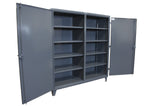Strong Hold, 60" W x 24" D x 78" H, Industrial Cabinet, Heavy-Duty, Welded and Assembled, 12-GA Steel, Independent Locking Doors, 4 Adjustable Strong Hold