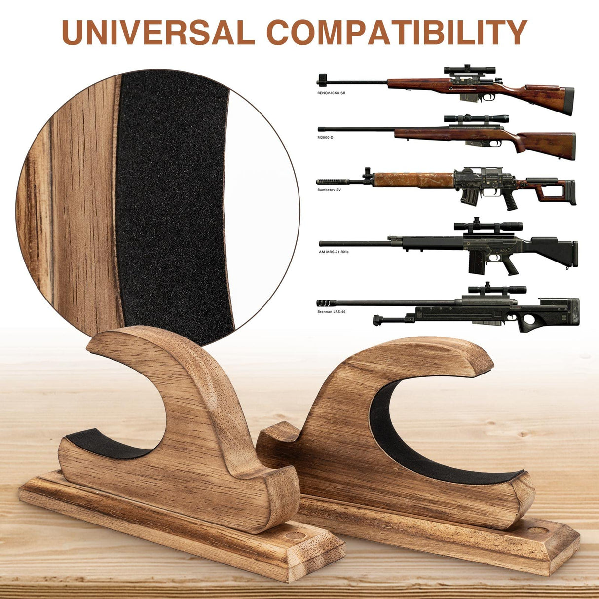 DGWJSU Gun Rack Wall Mount, Solid Wood Gun Racks for Wall Hold Up & Display Shotgun Rifle Sword Bow Firearm, Real Hardwood Gun Wall Hangers DGWJSU