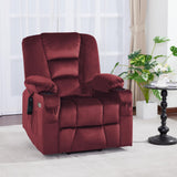 MCombo Small Power Lift Recliner Chair with Massage and Heat for Petite People, Cup Holders, USB Ports, Side Pockets, Fabric 7569 (Small-Regular, Burgundy) MCombo