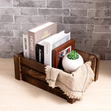 TIMRIS Set of 3 Rustic Wood Nesting Crates, Farmhouse Wooden Storage Container Boxes with Cutout Handles, Decorative Wooden Baskets for Display (Rustic Brown) TIMRIS