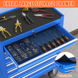 Cemostey 7 Drawers Tool Chest with Wheels, Metal Rolling Tool Box with Drawers, Large Capacity Tool Storage Cabinet with Keyed Locking, Tool Organizer Box for Garage, Workshop, Warehouse- Blue Cemostey