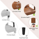 Yaheetech PU Leather Accent Chair, Mid-Century Modern Armchair with Solid Wood Legs, Reading Leisure Chair with High Back for Living Room Bedroom Waiting Room, Set of 2, Brown Yaheetech