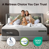 Novilla 12 Inch King Mattress, Gel Memory Foam Mattress King Size in a Box with Cool-Touch Nylon Cover for Cool Night Sleep, Pressure Relief & Body Support with Comfort Foam, CertiPUR-US Certified Novilla