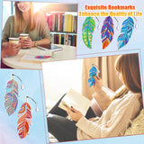 Tinlade 8 Pcs 5d Diamond Painting Bookmarks Kits DIY Crystal Diamond Art Feather Bookmarks for Book Lovers Home Office Project Graduation Birthday Gift Tinlade