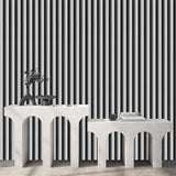 weiseni Peel and Stick Wallpaper Contact Paper White and Black Wood Grain Slat Panels Countertops Modern Removable Renter Apartment Friendly Self Adhesive 3D Easy Vinyl Wrap 118" x 17.7" weiseni