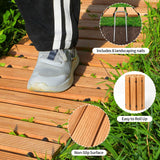 Wooden Garden Pathway Outdoor Walkway - 8 FT Roll Out Garden Pathway Walkway, Wooden Walkway with Non-Slip Surface, Decorative Boardwalk Path for Outdoor Garden Backyard Wedding Party xinyoec