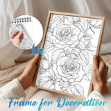 TPLHOUSE Roses Flowers Coloring Book Spiral Bound for Adults, Softcover, 30 Aesthetic Roses Coloring Pages of Charming Garden for Stress Relief and Relaxation TPLHOUSE