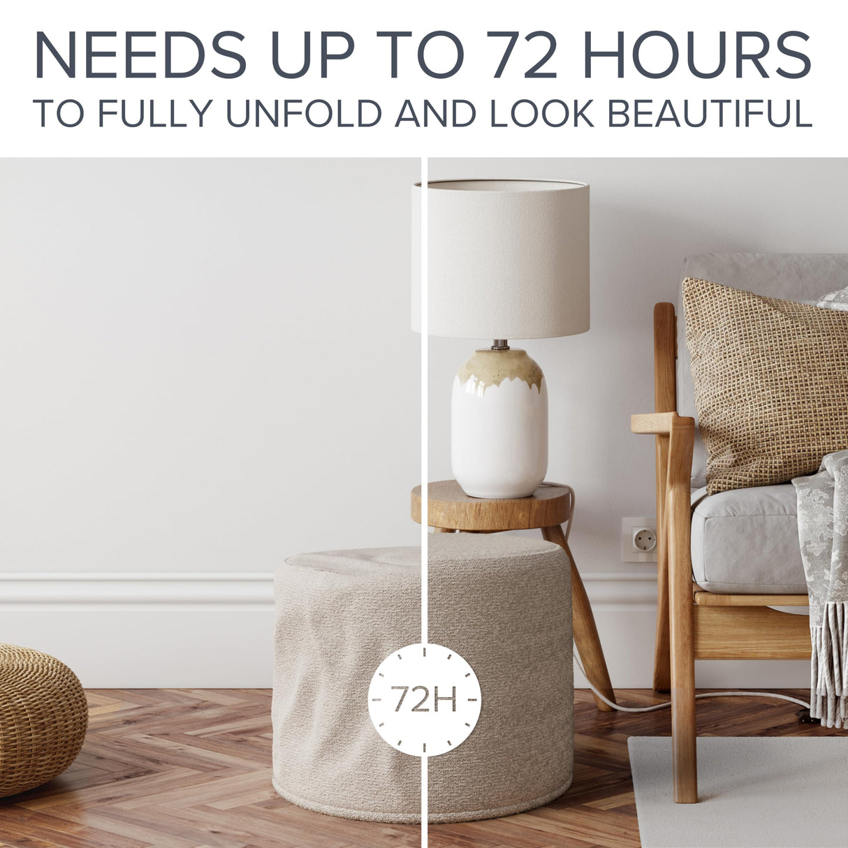 ZICOTO Beautiful Boucle Pouf Ottoman and Foot Rest - Elevate Your Living Room Decor with Lightweight Comfort and Charm - A Round Modern Foam Filled Foot Stool Perfect to Rest Your Feet ZICOTO