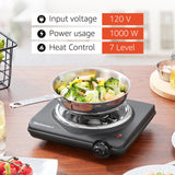 Elite Gourmet ESB100B Countertop Single Coiled Burner Electric Hot Plate, Temperature Control, Indicator Light, Easy to Clean, Black Elite Gourmet