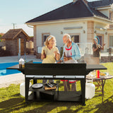 Royal Gourmet GB8003 8-Burner Propane Gas Grill with Foldable Side Tables, Large Propane BBQ Grill with Porcelain-Enameled Steel Wire Grates for Outdoor Party or Backyard Grilling, Black Royal Gourmet