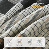 Y-PLWOMEN Quilts Queen Size 100% Cotton Queen Quilt, 3 Piece Striped Quilt Sets, Farmhouse Bedspread Lightweight Comforter Cozy Bedding Set for All Season Y-PLWOMEN