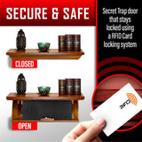 Tactical Traps - Patriot 35PC Premium Concealment Shelf with Hidden Gun Storage - Hidden Gun Safe with RFID Lock, Made in USA - Concealment Furniture for Guns - 22.5” x 10.25” x 4" - Dark Walnut Tactical Traps