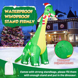 13FT Giant Dinosaur Christmas Inflatable Decorations, Built-in LED Lights, Strong Blower Huge Blow Up Yard Clearance Decor with Large Candy Cane Xmas Santa Hat Outdoor Indoor Holiday Party zukakii