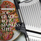 Gramercy Adjustable Mandoline Food Slicer, Mandoline Slicer for Kitchen, Mandolin, Potato, Tomato, Carrot, Vegetable, Fruit and Onion Cutter - Stainless Steel - INCLUDING 1 Pair Cut-Resistant Gloves Gramercy Kitchen Company