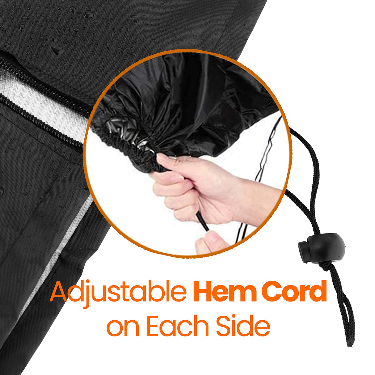 SerenelifeHome Hanging Egg Chair Cover-75" x 45" Waterproof/Windproof Dust Protector w/ Zipper & Hem Cord, Suitable for Most Outdoor Swing/Pod Chairs,Perfectly Fits Model SLGZ0EGG, One Size, Black SereneLife