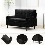 Majnesvon 55" Modern Corduroy Sofa Bed Futon,3-in-1 Convertible Pull Out Sleeper Couch Bed with Adjustable 3 Backrest,Folding Small Loveseat for Living Room Bedroom RV Office (Black) Majnesvon