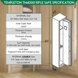 Templeton Quick Access Biometric Rifle and Gun Safe with Silent Mode - 4 Standard Rifle Capacity (without accessories) Templeton Safes
