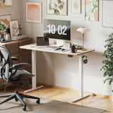 Cubiker Standing Desk, Stand up Height Adjustable Home Office Electric Desk, 55 x 24 Inch Sit Stand Desk with Splice Board, Maple Desktop Cubiker