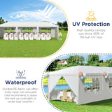 YOLENY 10x30 Ft Outdoor Party Canopy, Waterproof Heavy Duty Wedding Tent with 6 Sidewalls & 2 Zippered Doors, Event Tent for Birthday, Patio, BBQ, and Holiday Gatherings, White YOLENY