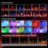 Eueiriup 72” Recessed and Wall Mounted Fire Places Electric Fireplace with Remote Control, Toucn Screen Eueiriup