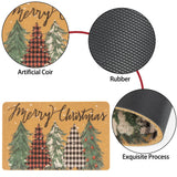Mealah Christmas-Welcome-Doormat for Outdoor-Entrance - Non-Slip-Coir-Winter-Welcome-Door-Mat Xmas Trees Front-Door-Mat 17 x 29 Inch Mealah